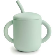 Bild für Mushie Silikonbecher mit Trinkhalm Cambridge Blue
