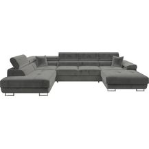 Bild für Ecksofa Torezio Bis mit Bettkasten, Schlaffunktion und Einstellbare Kopfstützen (Farbe: Manila 16, Seite: Links)