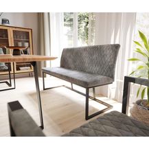 Bild für Sitzbank Earnest Diamant-Steppung 140 cm Grau Vintage Gestell Metall Schwarz