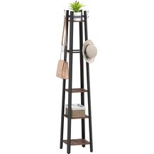 Bild für HOMCOM Garderobenständer Kleiderständer mit 4 Ablagen und 8 Haken, (Jackenständer, 1 St, Garderobe)