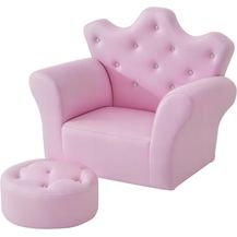 Bild für HOMCOM Sessel Kindersofa mit Ottomane Prinzessinnen (Prinzessinnen Sofa, 1-St, Kindersofa)