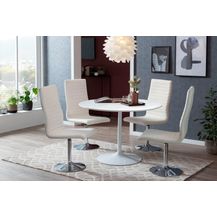 Bild für Tisch rund MDF Metall Weiß