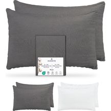 Bild für Barbons Kissenbezug 40x60 Anthrazit 2er Set – 165 g/m² Oeko-TEX Zertifiziert Kopfkissenbezug 100% Jersey Baumwolle weiche Kissenbezüge Kissenhülle mit Reißverschluss (40x60-Anthrazit)