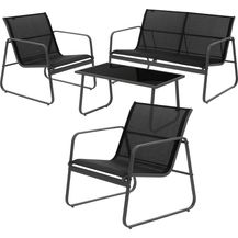 Bild für ML-DESIGN Gartenlounge-Set Balkonmöbel Set aus Stahl & Textilene für 4 Personen