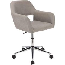 Bild für Svita 'Jill' Drehstuhl mit Armlehnen, höhenverstellbar, Stoff-Bezug grau, (75-85)