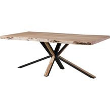 Bild für Baumtisch 180x90x77 Akazie beige lackiert / Kreuzgestell anthrazit matt / natur FREEFORM