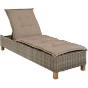 MERXX Gartenliege Toskana, Polyrattan/Akazie, inkl. Auflage