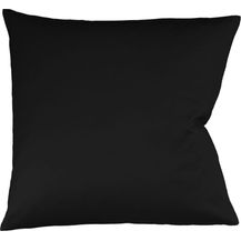 Bild für Fleuresse Mako-Satin Kissenbezug Bezug 80x80 cm uni mit RV 0941 schwarz