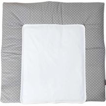 Bild für Puckdaddy Wickelauflage Inga mit Metall Druckknöpfe 77x76 cm mit Pünktchen Muster in Grau