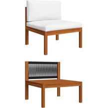 Bild für vidaXL Garten-Mittelsofa mit Kissen Holz Akazie & Seil 312429
