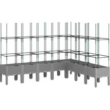 Bild für vidaXL Pflanzkübel mit Rankgitter Hellgrau 200x160x142,5 cm PP 367972