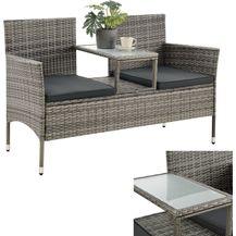 Bild für Juskys 'Monaco' 2-Sitzer Gartenbank mit Tisch und Kissen