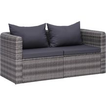 Bild für vidaXL Garten-Ecksofas 2 Stk. Grau Poly Rattan 44162