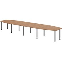 Bild für bümö Konferenztisch oval 520x130 cm großer Besprechungstisch in Nussbaum