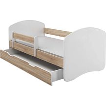 Bild für Kinderbett Jugendbett mit einer Schublade und Matratze Weiß ACMA II (180x80 cm + Schublade, Eiche Sonoma)