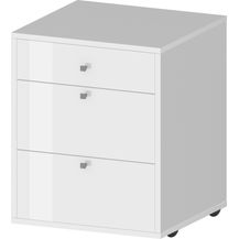 Bild für Rollcontainer >Desenzano< in Weiß Hochglanz