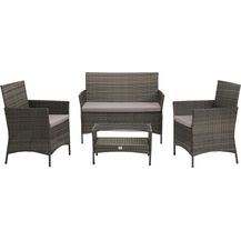 Bild für SVITA BROOKLYN Polyrattan Sitzgruppe Lounge Garnitur Gartenmöbel Set grau