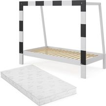 Bild für Kinderbett Football goal Weiß 80x160 cm mit Matratze Vitalispa
