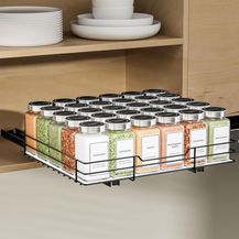 Bild für Ausziehbares Gewürzregal Schwarz für Schrank Organizer