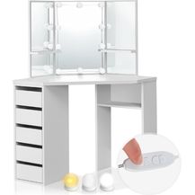 Bild für Juskys 'Nova' Eck Schminktisch mit LED-Lichterkette
