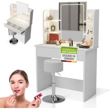 Bild für Juskys Schminktisch Zoey & Hocker Tonia mit Touch-LED-Spiegel