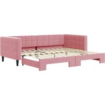 Bild für vidaXL Tagesbett Ausziehbar Rosa 90x200 cm Samt 3196694