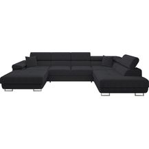 Bild für Ecksofa Torezio Bis Cord mit Bettkasten, Schlaffunktion und Einstellbare Kopfstützen (Farbe: Poso 135, Seite: Rechts)