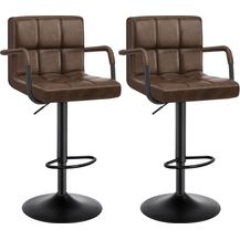 Bild für 2er-Set Barstuhl drehbar Stahl dunkelbraun