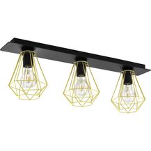 Bild für Eglo 43655 Deckenleuchte TARBES 2 E27 3X40W Stahl schwarz