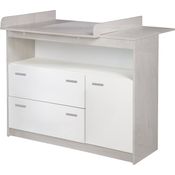 roba Wickelkommode 'Julia' mit Wickelansatz - 2 Schubladen - 1 Tür - Wickelhöhe 90,5 cm - Weiß