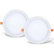 Bild für LVWIT 2x25W Ultraslim LED Einbauleuchten, ersetzt 200W Halogen, runde Deckenleuchte mit Treiber, Neutralweiß 4000K, 2250 lm, AC 230V, Downlight/Einbaustrahler/Einbauspots (2er Pack)
