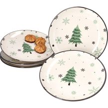 Bild für MamboCat Frühstücksteller 6er Set Kuchenteller Weihnachtsbaum 19cm