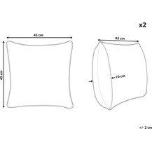 Bild für Gartenkissen 2er Set Streifenmuster MOLTEDO 45 x 45 cm Weiß