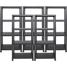 Bild für ONDIS24 Steckregal 5x Kunststoffregal, 60 x 30 x 135 (H)