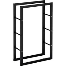 Bild für HOMCOM Kaminholzregal Kaminholzständer Kaminholzablage Kaminholzhalter 100kg, BxTxH:60x25x100 cm, (Stahl, 1-St, Schwarz)