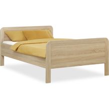 Bild für Komfortbett 120x200 Seniorenbett Höhenverstellbar Holzbett Eiche Einzelbett Hohes Bett Bettgestell