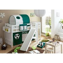 Bild für Hochbett mit Rutsche "Tino" 90x200 Buche massiv weiß