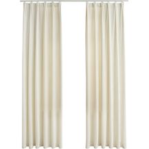 Bild für vidaXL Verdunkelungsvorhänge mit Haken 2 Stk. Samt Creme 140x225cm 134517