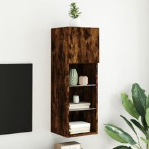Bild für vidaXL TV-Schrank mit LED-Leuchten Räuchereiche 30,5x30x90 cm 837009
