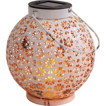 Bild für Näve Solar-Gartenleuchte LED mit Dämmerungssensor Blumenmuster 19 cm weiß