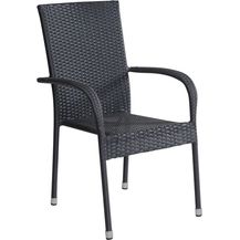 Bild für LC Garden Stapelstuhl Lübeck Stapelstuhl schwarz Armlehnstuhl Balkonstuhl