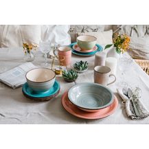 Bild für Mäser 931498 Lumaca Vintage Geschirr-Set für 4 Personen, handbemaltes Keramik Kombiservice, Steingut, bunt, 16-teilig (1 Set)