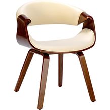 Bild für CLP Esszimmerstuhl Foley Küchenstuhl mit Armlehne und Holzgestell,walnuss/creme Kunstleder