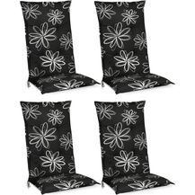 Bild für Beautissu 4er Set Hochlehner Auflage Flores 120 x 50 x 6 cm