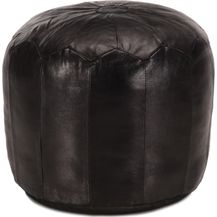 Bild für vidaXL Pouf Schwarz 40 x 35 cm Echtes Ziegenleder 248131