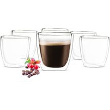 Bild für 6x90ml Doppelwandige Espresso Gläser Kaffeegläser Thermogläser Espressotasse
