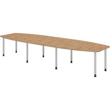 Bild für bümö Konferenztisch oval 400x130 cm großer Besprechungstisch in Asteiche