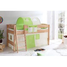 Bild für Kinder Hochbett Natur Renate Vorhang beige-grün