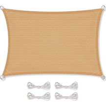 Bild für CelinaSun Sonnensegel inkl Befestigungsseile Premium HDPE wetterbeständig atmungsaktiv Rechteck 3x4 m Sand beige