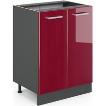 Bild für Küchenunterschrank R-Line Rot Hochglanz 60 cm ohne Arbeitsplatte Vicco